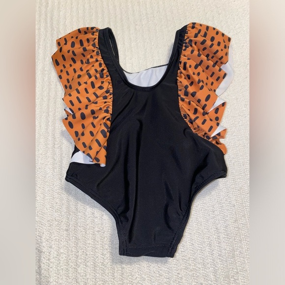Mommy And Me Matching Leopard Print Ruffle Swim Suits One Piece Bundle Sm/ 3-6mn - Picture 6 of 7